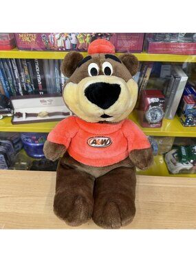 15" A&W ROOT BEER STUFFED "ROOTY" BEAR Vintage Advertising Merchandise